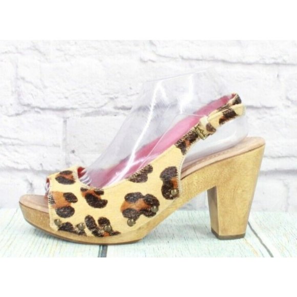 Boden Shoes - Boden Tan Leather Slingback Wooden Pumps High Heel Size 40 US 8.5